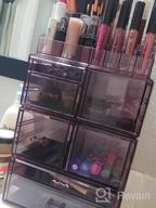 img 1 attached to Purple Acrylic Cosmetic Storage Drawers And Jewelry Display Box - InnSweet 4 Pieces Makeup Organizer & Holder Set review by Katie Coleman