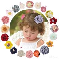 🎀 20pcs baby girl hair clip - non slip alligator clip fully lined barrettes handmade floral hair accessories for newborns, infants, kids, and toddlers - multicolored logo