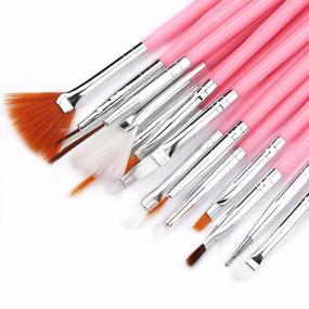 img 3 attached to Create Salon-Quality Nails With Angzhili'S 15 Piece Nail Art Brush Set - Includes Fan And Liner Brushes For DIY Nail Design