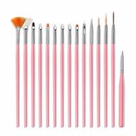 create salon-quality nails with angzhili's 15 piece nail art brush set - includes fan and liner brushes for diy nail design logo