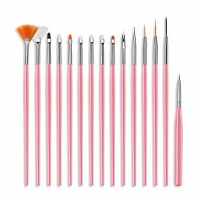 img 4 attached to Create Salon-Quality Nails With Angzhili'S 15 Piece Nail Art Brush Set - Includes Fan And Liner Brushes For DIY Nail Design