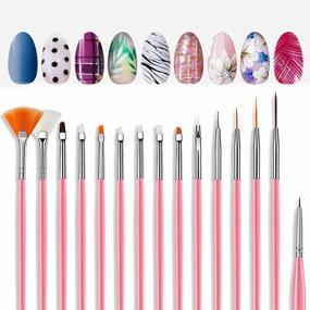img 2 attached to Create Salon-Quality Nails With Angzhili'S 15 Piece Nail Art Brush Set - Includes Fan And Liner Brushes For DIY Nail Design