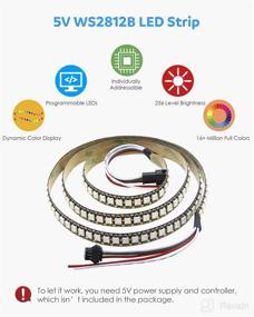 img 3 attached to 🌈 Aclorol WS2812B 144 Pixels Individually Addressable RGB LED Strip 5V, 3.3ft Programmable WS2812B WS2812 1M 144 LEDs Dream Color Strip Lighting N" - "Aclorol WS2812B 144 Pixels Individually Addressable RGB LED Strip 5V, 3.3ft Programmable WS2812B WS2812 1M 144 LEDs Dream Color Strip Lighting N