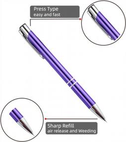img 1 attached to 🖌️ Craft Weeding and Vinyl Air Release Pen Tool: Stainless Steel Point Retractable Pin in Purple
