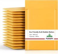 pack of 50 luxury kraft bubble mailers 4x8 inches with strong adhesion and self seal, waterproof cushioned envelopes for small business shipping, bulk #000 yellow bubble packaging logo