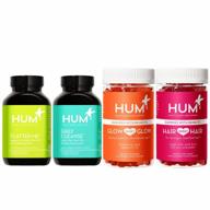 hum best sellers supplement bundle - flatter me, daily cleanse, hair sweet hair and glow sweet glow for gut health, hair and skin health (4-piece set) logo