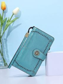 img 3 attached to Genuine Leather RFID-Blocking Wallet For Women: Spacious With Wristlet And Card Holders By Lavemi