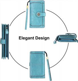 img 1 attached to Genuine Leather RFID-Blocking Wallet For Women: Spacious With Wristlet And Card Holders By Lavemi