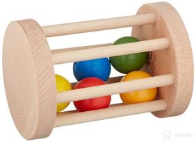 img 3 attached to 🔴 Montessori Wooden Rolling Drum - Ball Cylinder Rattle Toy for Crawling Babies (6-12 Months)