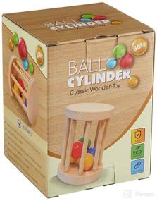 img 2 attached to 🔴 Montessori Wooden Rolling Drum - Ball Cylinder Rattle Toy for Crawling Babies (6-12 Months)