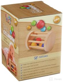 img 1 attached to 🔴 Montessori Wooden Rolling Drum - Ball Cylinder Rattle Toy for Crawling Babies (6-12 Months)