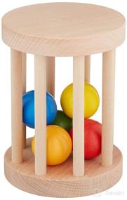 img 4 attached to 🔴 Montessori Wooden Rolling Drum - Ball Cylinder Rattle Toy for Crawling Babies (6-12 Months)