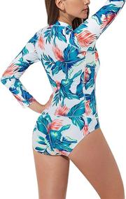 img 3 attached to FEOYA Sleeve Monokini Athletic Swimsuits Women's Clothing in Swimsuits & Cover Ups