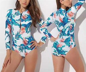 img 2 attached to FEOYA Sleeve Monokini Athletic Swimsuits Women's Clothing in Swimsuits & Cover Ups