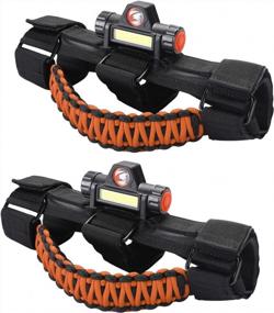 img 4 attached to Cartaoo Jeep Wrangler Roll Bar Grab Handles With Dome Light And Paracord Grips - Fits 1945-2021 CJ YJ TJ JK JL & Gladiator JT Models (Orange, 2 Pack) - Upgrade Your Off-Road Accessories