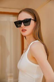 img 3 attached to FEISEDY Женские поляризованные солнцезащитные очки «кошачий глаз» - винтажный ретро-стиль для модного заявления о моде (B2692)