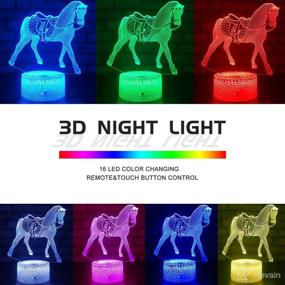 img 3 attached to 🎁 Horse Gifts for Girls - Horse Lamp Night Light for Kids Room with 16 Colors Changing, Remote Control, Smart Touch - Perfect Birthday Gift for Girls Age 3-12 Years, Horse Toys for Girls