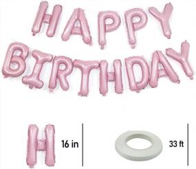 img 2 attached to Pink Birthday Party Decor Set - Includes Happy Birthday Balloon, Socub Happy Birthday Banner, 2 Foil Balloons, 4 Confetti Balloons, And 6 Latex Party Balloons