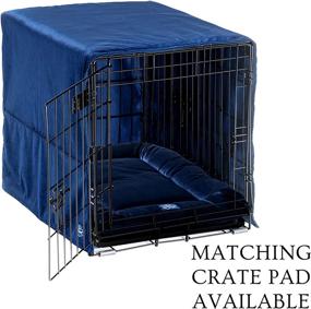 img 3 attached to Pet Dreams Luxe Velour Crate Cover: Fits 24-48 inch iCrates, Machine Wash & Dry, Decorative Kennel Cover