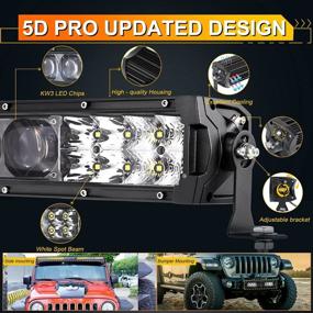 img 1 attached to Powerful Outdoor Lighting: Auxbeam 12Inch LED Light Bar 100W 12000LM 5D Pro Lens With 10FT Wiring Harness Kit