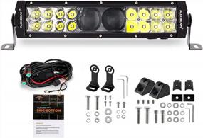img 4 attached to Powerful Outdoor Lighting: Auxbeam 12Inch LED Light Bar 100W 12000LM 5D Pro Lens With 10FT Wiring Harness Kit