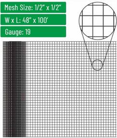 img 3 attached to 1/2 Inch 19 Gauge Black Vinyl Coated Hardware Cloth Wire Fence Roll - 48X100 Mesh For Garden & Chicken Coop Fencing | Nueve Deer