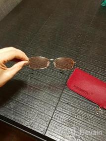 img 5 attached to FEISEDY Vintage Small Rectangle Sunglasses: Retro Trendy Square Metal Frame Sun Glasses B2295 For Women & Men