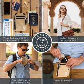 img 1 attached to 🛡️ RFID Blocking Travel Neck Wallet and Passport Holder for Women and Men - Keep Valuables Secure for Safe Travels