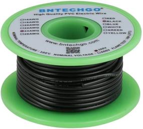 img 3 attached to BNTECHGO 24AWG 1007 Electric Wire - Solid Tinned Copper, 300V PVC Insulation, 50Ft Black Reel For DIY
