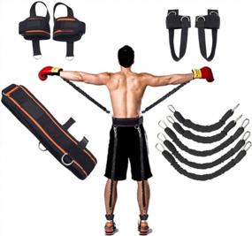img 4 attached to Boxing Resistance Band Set For Leg Strength And Agility Training: Improve Speed And Hitting Power For Boxing, MMA, Muay Thai, Karate Combat, Basketball, And Football