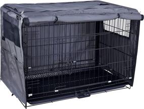 img 4 attached to 🐶 Dog Crate Cover - Oxford Fabric Pet Kennel Cover for 24-48 Inch Dog Crate, 1-3 Doors, Pockets, Mesh Window - Universal Fit for Small, Medium, and Large Dogs