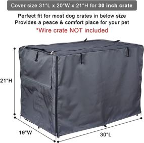 img 1 attached to 🐶 Dog Crate Cover - Oxford Fabric Pet Kennel Cover for 24-48 Inch Dog Crate, 1-3 Doors, Pockets, Mesh Window - Universal Fit for Small, Medium, and Large Dogs