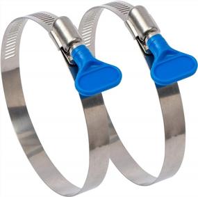 img 3 attached to ISPINNER 2Pcs 2.5 Inch Key-Type 304 Stainless Steel Worm Gear Hose Clamps, Adjustable Size Range 40-64Mm Clamps For Dryer Vent, Dust Collector And Automotive