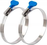 ispinner 2pcs 2.5 inch key-type 304 stainless steel worm gear hose clamps, adjustable size range 40-64mm clamps for dryer vent, dust collector and automotive logo