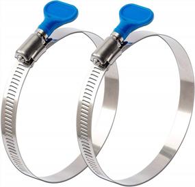 img 4 attached to ISPINNER 2Pcs 2.5 Inch Key-Type 304 Stainless Steel Worm Gear Hose Clamps, Adjustable Size Range 40-64Mm Clamps For Dryer Vent, Dust Collector And Automotive