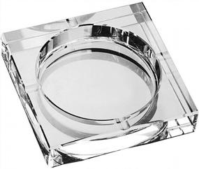 img 4 attached to Clear Square Crystal Ashtray - Amlong Crystal Large 6X6 Inch Design With Gift Box And Premium Quality