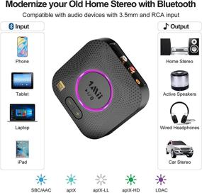 img 3 attached to 1Mii B06S+ Приемник Bluetooth 5.2, аудиоадаптер HiFi Bluetooth с LDAC, Aptx HD и Aptx с малой задержкой, аудио высокого разрешения дальнего действия с регулятором громкости, выходы 3,5 мм и RCA, простая настройка для домашней стереосистемы