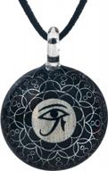 stylish handcrafted blue glass eye of horus pendant necklace for women, adjustable length of 16-18 inches logo
