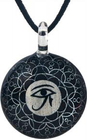 img 3 attached to Stylish Handcrafted Blue Glass Eye Of Horus Pendant Necklace For Women, Adjustable Length Of 16-18 Inches