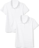 amazon essentials short sleeve uniform interlock girls' clothing - tops, tees & blouses logo