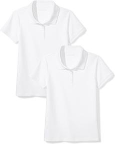 img 4 attached to Amazon Essentials Short Sleeve Uniform Interlock Girls' Clothing - Tops, Tees & Blouses