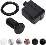 cleesink cordless air switch kit for garbage disposal - plastic black 2.5" sink top push button logo