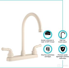 img 3 attached to Dura Faucet RV Kitchen Sink Faucet - J-Spout, Bisque Parchment Finishing, Model DF-PK330HC-BQ