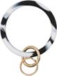 mwfus bangle key ring chain bracelet, round silicone wristlet keychain holder for women girls logo