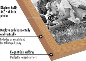 img 1 attached to 10-Piece Oak Picture Frame Set With Shatter-Resistant Glass And Hanging Hardware - Includes 8X10, 5X7, And 4X6 Sizes By Americanflat