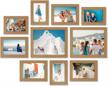 10-piece oak picture frame set with shatter-resistant glass and hanging hardware - includes 8x10, 5x7, and 4x6 sizes by americanflat logo