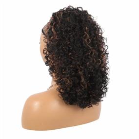 img 3 attached to Get The Perfect Kinky Curly Hair Look With Kalyss Long Synthetic Hair Extension With Highlights Drawstring Ponytail Hairpiece