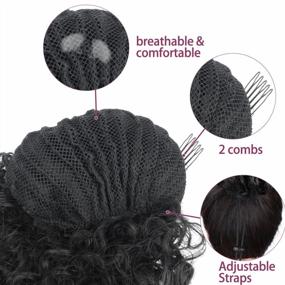 img 1 attached to Get The Perfect Kinky Curly Hair Look With Kalyss Long Synthetic Hair Extension With Highlights Drawstring Ponytail Hairpiece