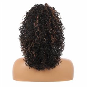 img 2 attached to Get The Perfect Kinky Curly Hair Look With Kalyss Long Synthetic Hair Extension With Highlights Drawstring Ponytail Hairpiece
