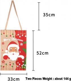 img 2 attached to Junxia Two Pieces Natural Burlap Laughing Santa Garden Flag Colorful Merry Christmas Outdoor Garden Yard Decorations